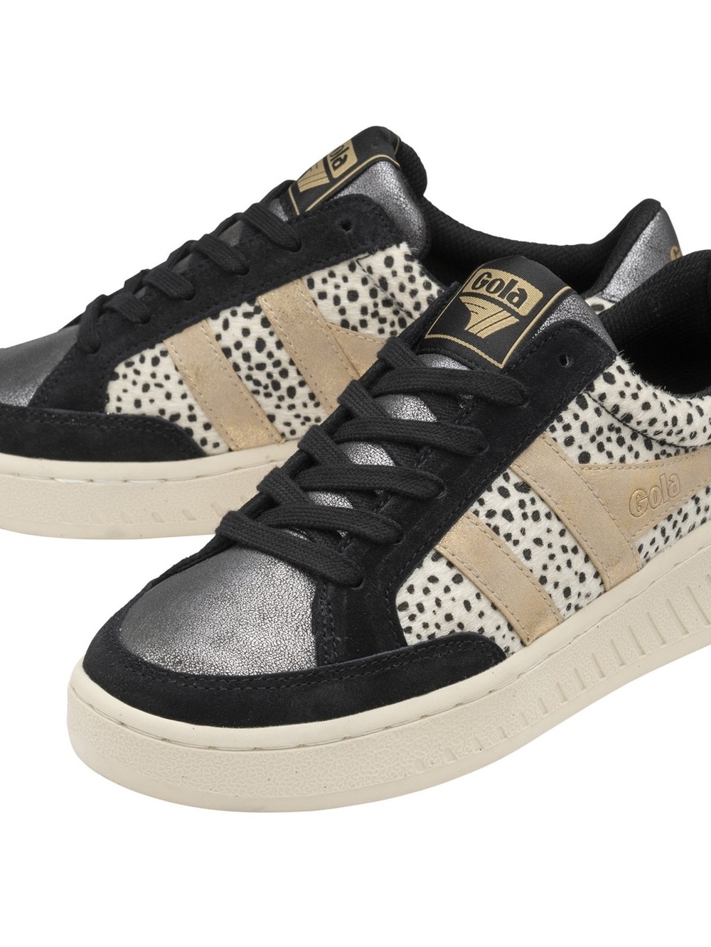 Gola Classics Women's Superslam Sneakers Black/Cheetah/Gold 6 $105
